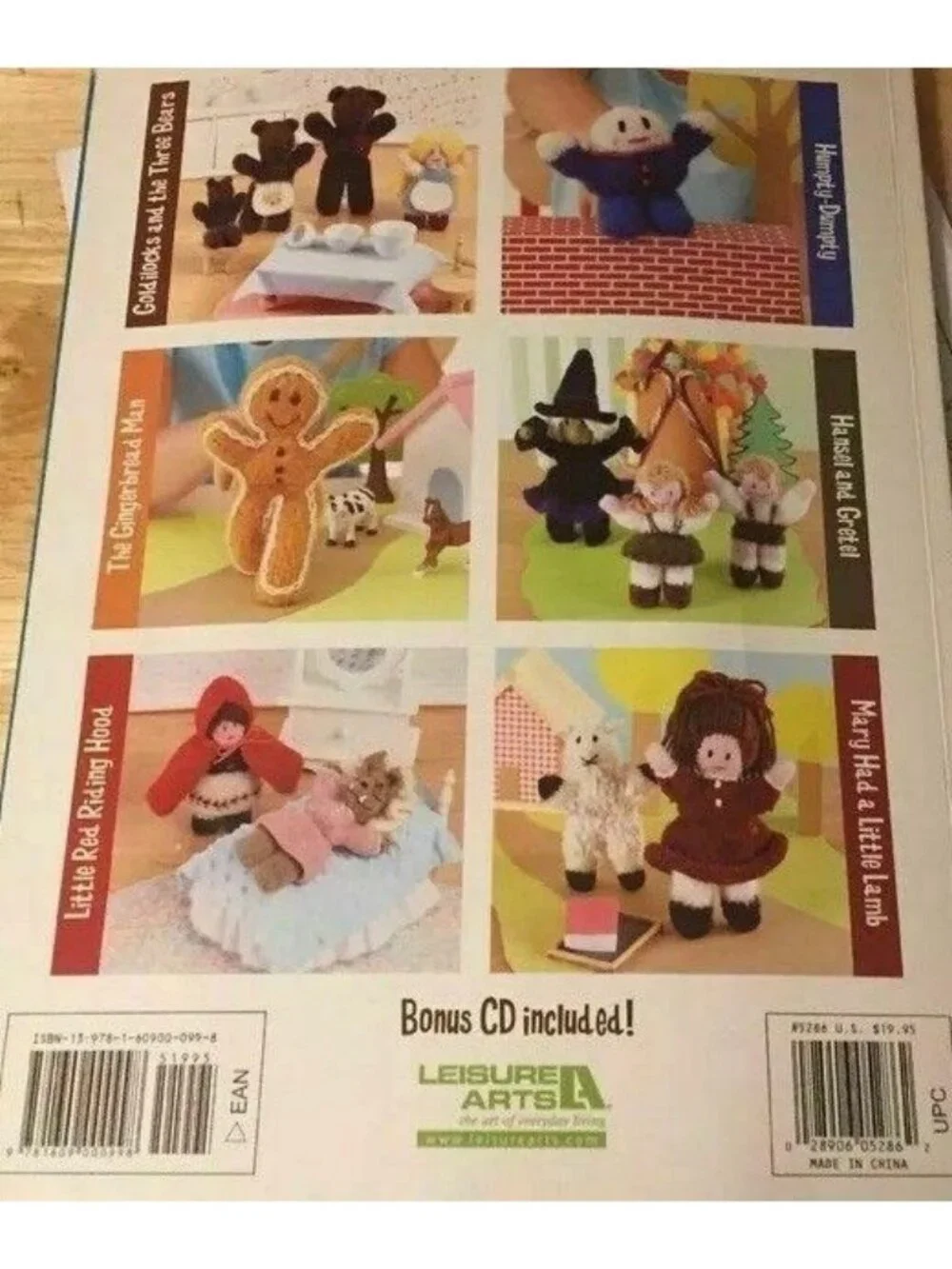 Knitting Leisure Arts Storybook Dolls Knit Bonus CD 15 Felt Walkabout Characters